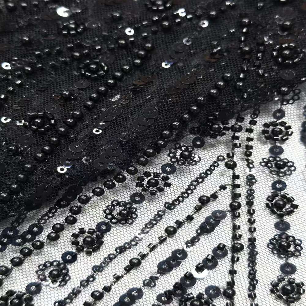 Beaded Tulle Fabric HN291