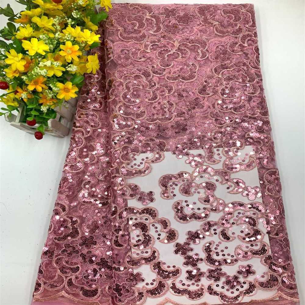 5 Yards Embroidered Sequin Fabric, Corded Embroidered Sequin Tulle Lace | Love in Lace | NO. DX148ZT