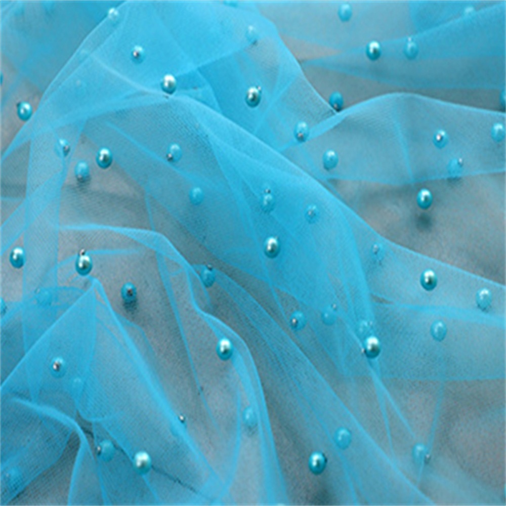 5 Yards Pearl Mesh Fabric, Pearl Tulle Fabric, Net Fabric with Pearls | Love in Lace | NO. FYG001