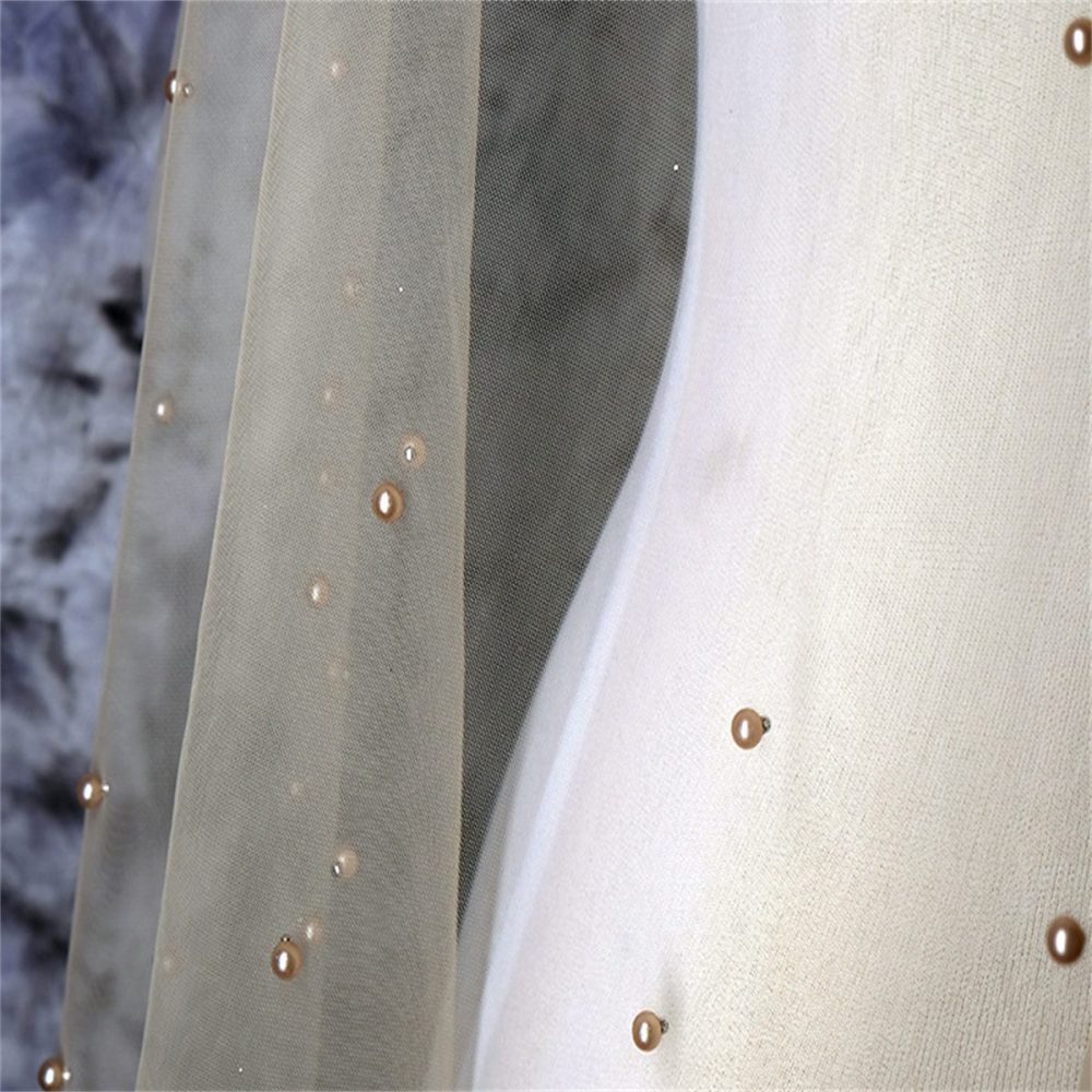 5 Yards Pearl Mesh Fabric, Pearl Tulle Fabric, Net Fabric with Pearls | Love in Lace | NO. FYG001