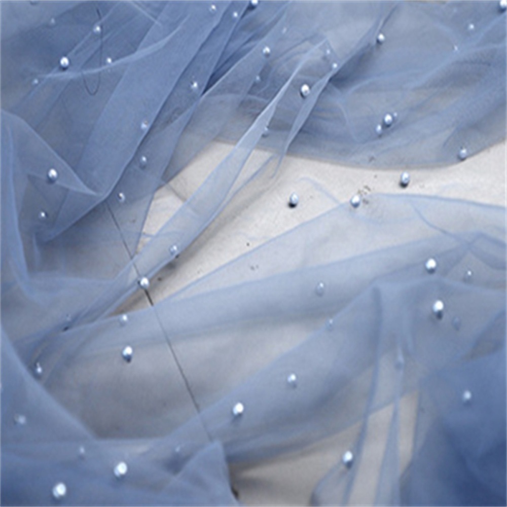 5 Yards Pearl Mesh Fabric, Pearl Tulle Fabric, Net Fabric with Pearls | Love in Lace | NO. FYG001