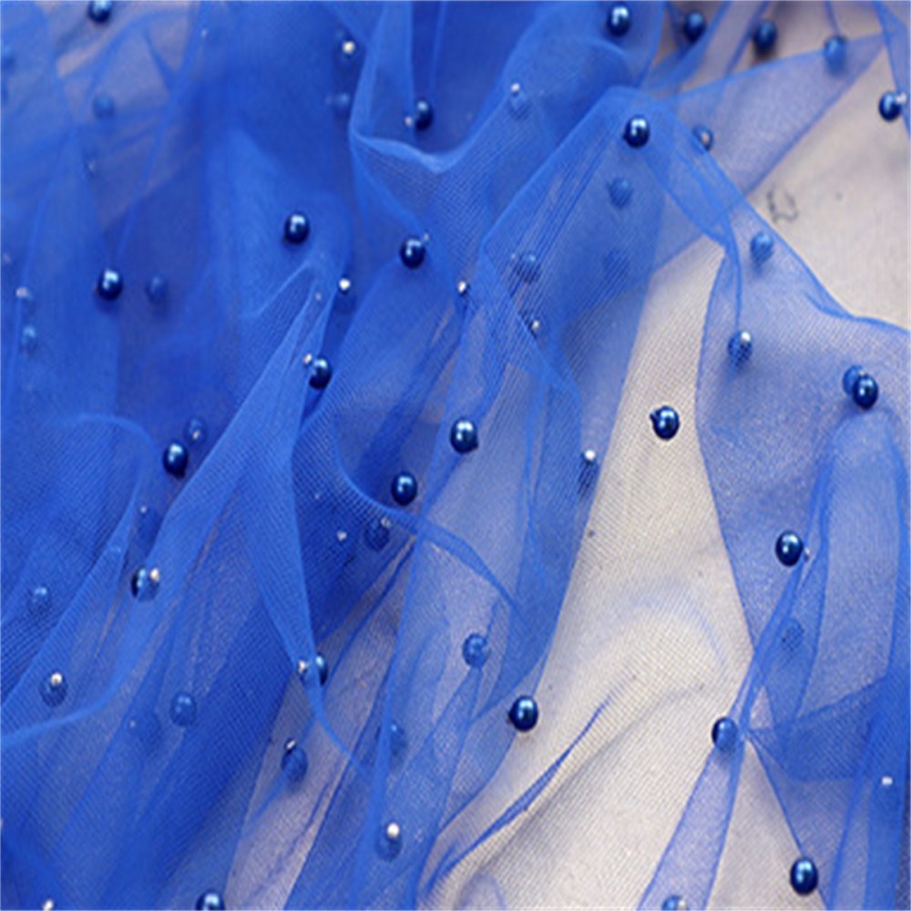 5 Yards Pearl Mesh Fabric, Pearl Tulle Fabric, Net Fabric with Pearls | Love in Lace | NO. FYG001