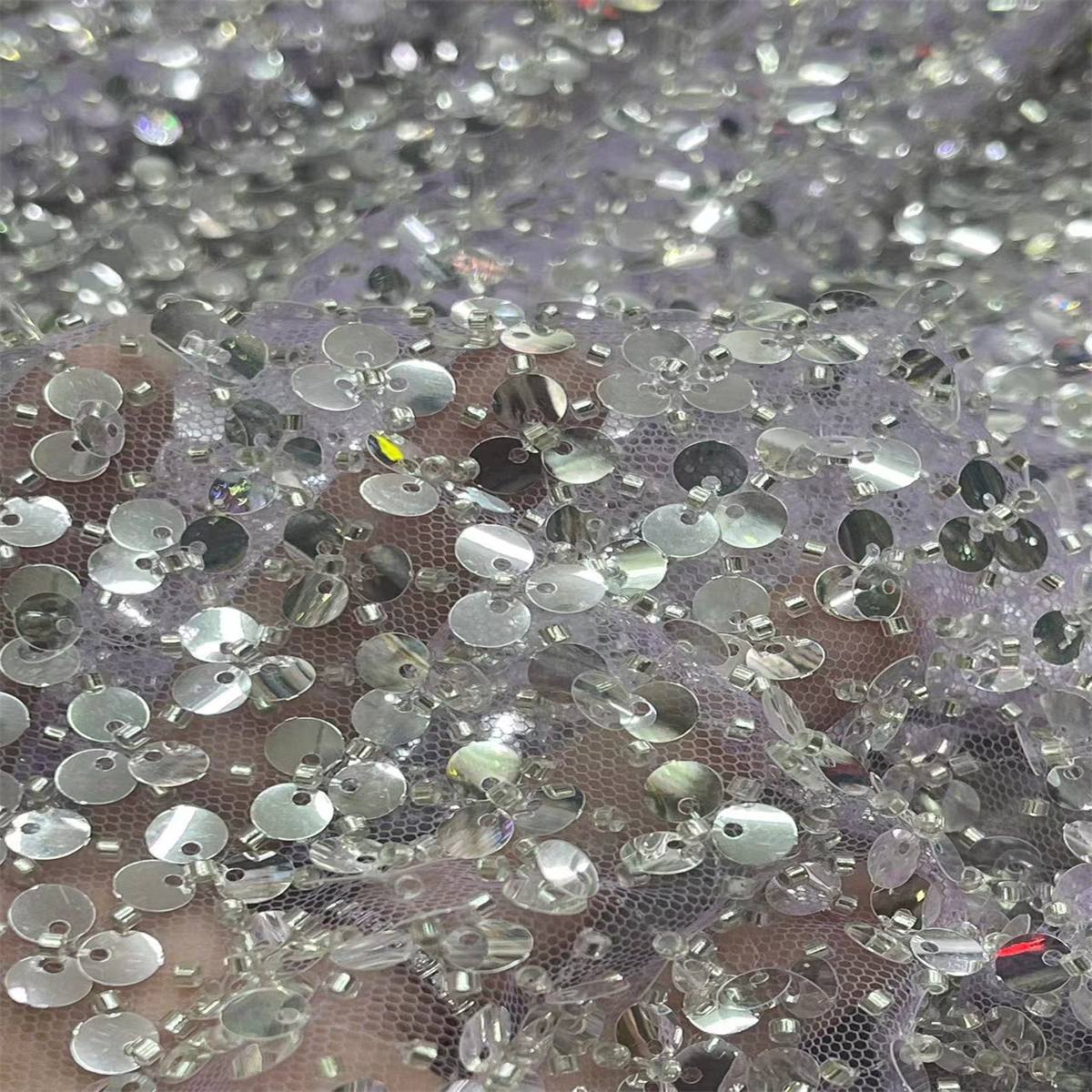 5 Yards Sequin Beaded Lace Fabric – Luxury Wedding Gown and Evening Dress Material | Love in Lace
