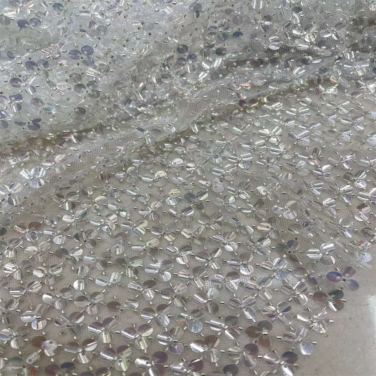 5 Yards Sequin Beaded Lace Fabric – Luxury Wedding Gown and Evening Dress Material | Love in Lace