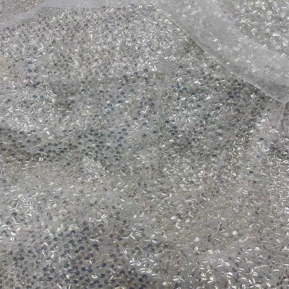 5 Yards Sequin Beaded Lace Fabric – Luxury Wedding Gown and Evening Dress Material | Love in Lace