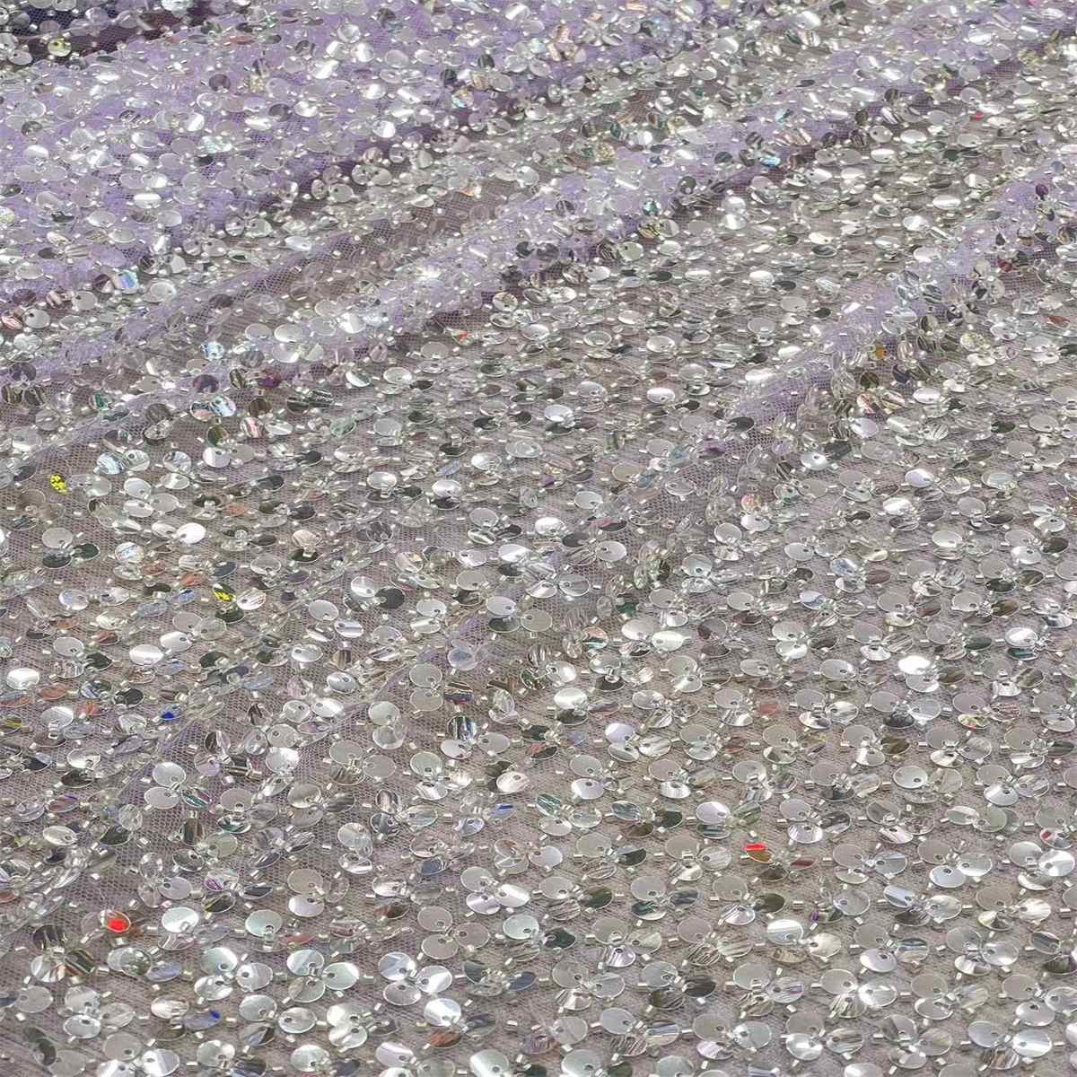 5 Yards Sequin Beaded Lace Fabric – Luxury Wedding Gown and Evening Dress Material | Love in Lace