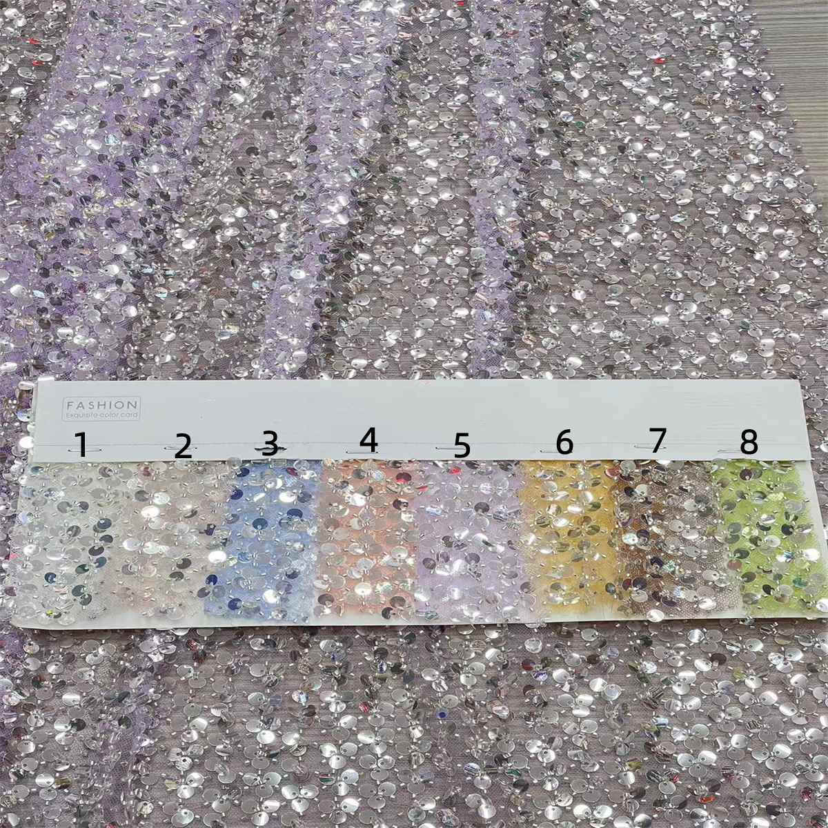 5 Yards Beaded Mesh Fabric, Beaded Tulle Fabric with Beads and Sequins | Love in Lace | NO. YY001
