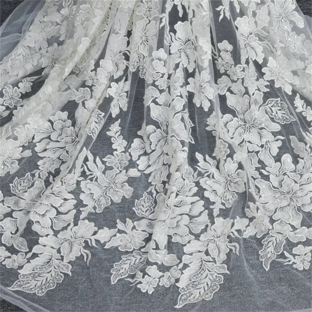 Bridal Lace Fabric - 10 Yards - Embroidered Beaded Wedding Lace Fabric | SKU XB002,Lace Fabrics Bridal Lace Fabric - 10 Yards - Embroidered Beaded Wedding Lace Fabric | SKU XB002,Lace Fabrics