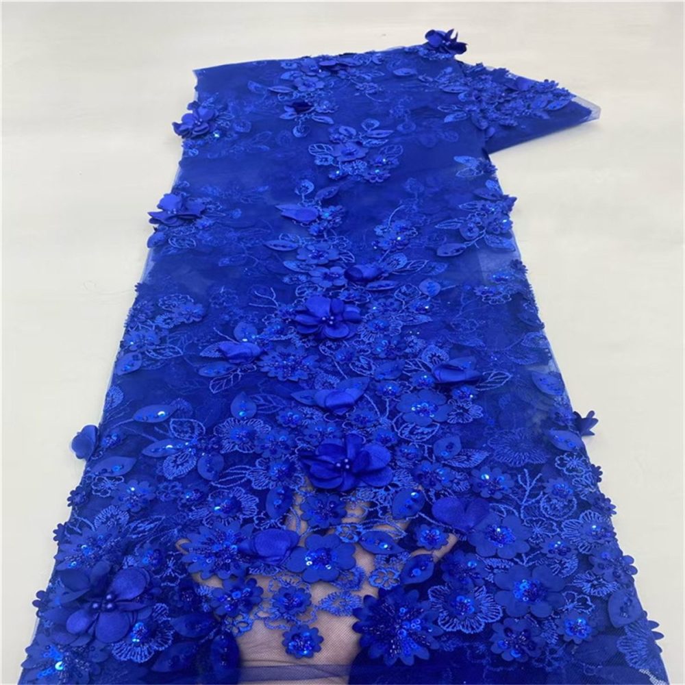 5 Yards Beaded Mesh Fabric, Beaded Tulle Fabric with Beads, 3D Flowers, Petals & Sequins  | Love in Lace | NO. JLT207
