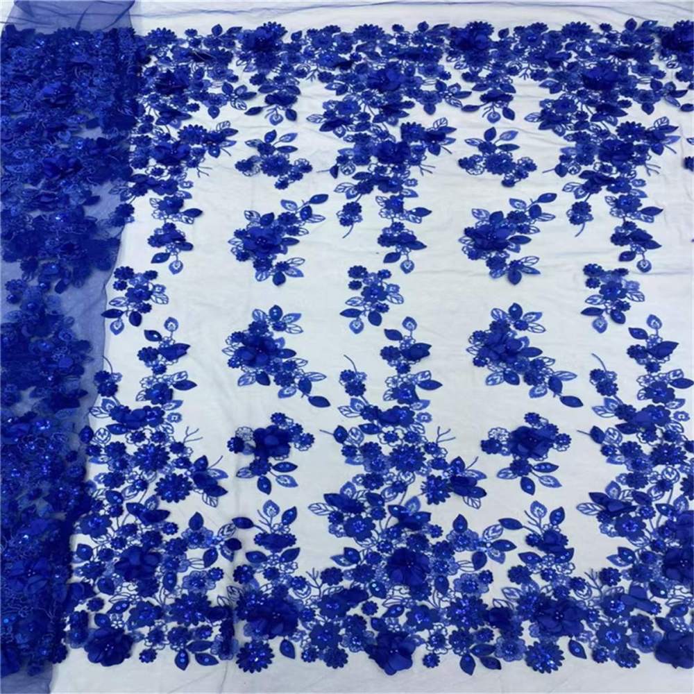 5 Yards Beaded Mesh Fabric, Beaded Tulle Fabric with Beads, 3D Flowers, Petals & Sequins  | Love in Lace | NO. JLT207
