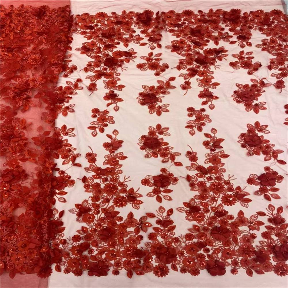 5 Yards Beaded Mesh Fabric, Beaded Tulle Fabric with Beads, 3D Flowers, Petals & Sequins  | Love in Lace | NO. JLT207