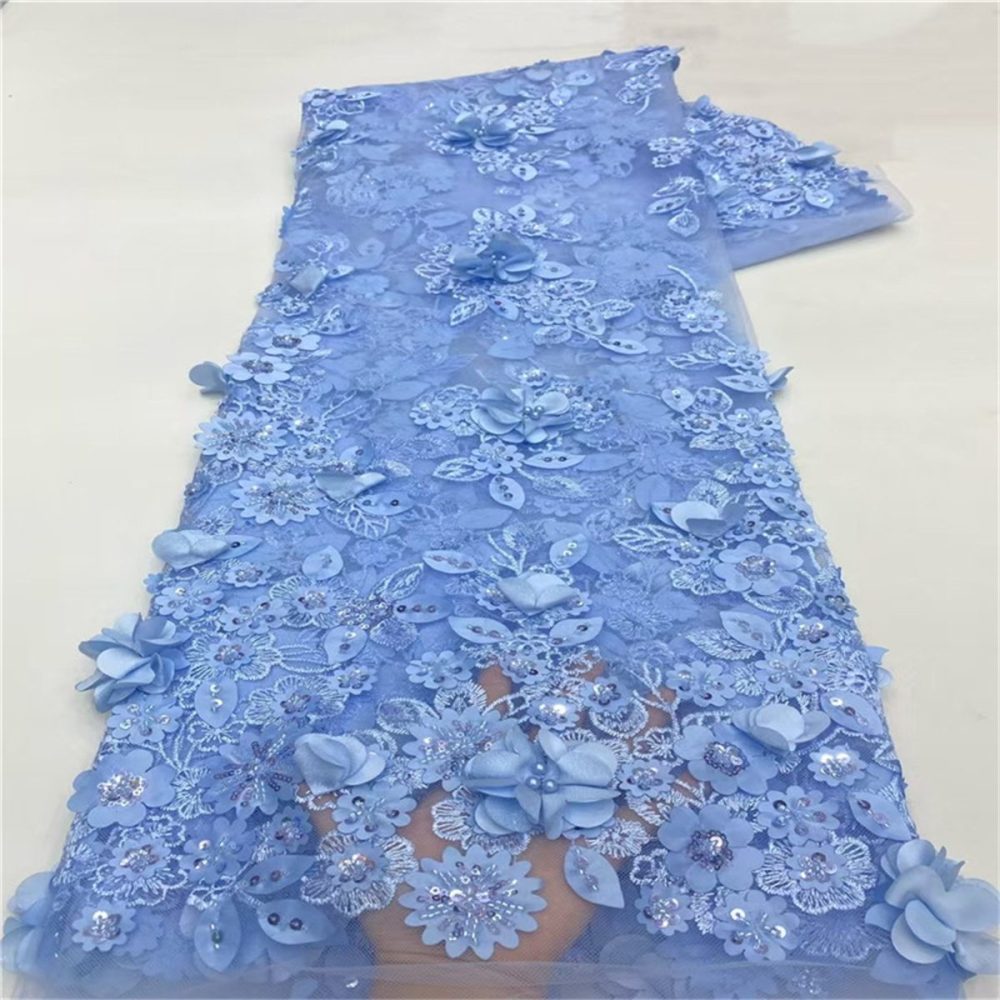 5 Yards Beaded Mesh Fabric, Beaded Tulle Fabric with Beads, 3D Flowers, Petals & Sequins  | Love in Lace | NO. JLT207