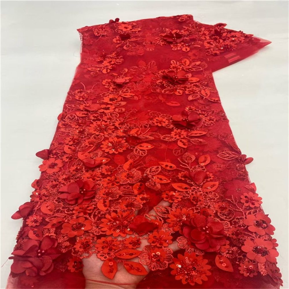 5 Yards Beaded Mesh Fabric, Beaded Tulle Fabric with Beads, 3D Flowers, Petals & Sequins  | Love in Lace | NO. JLT207