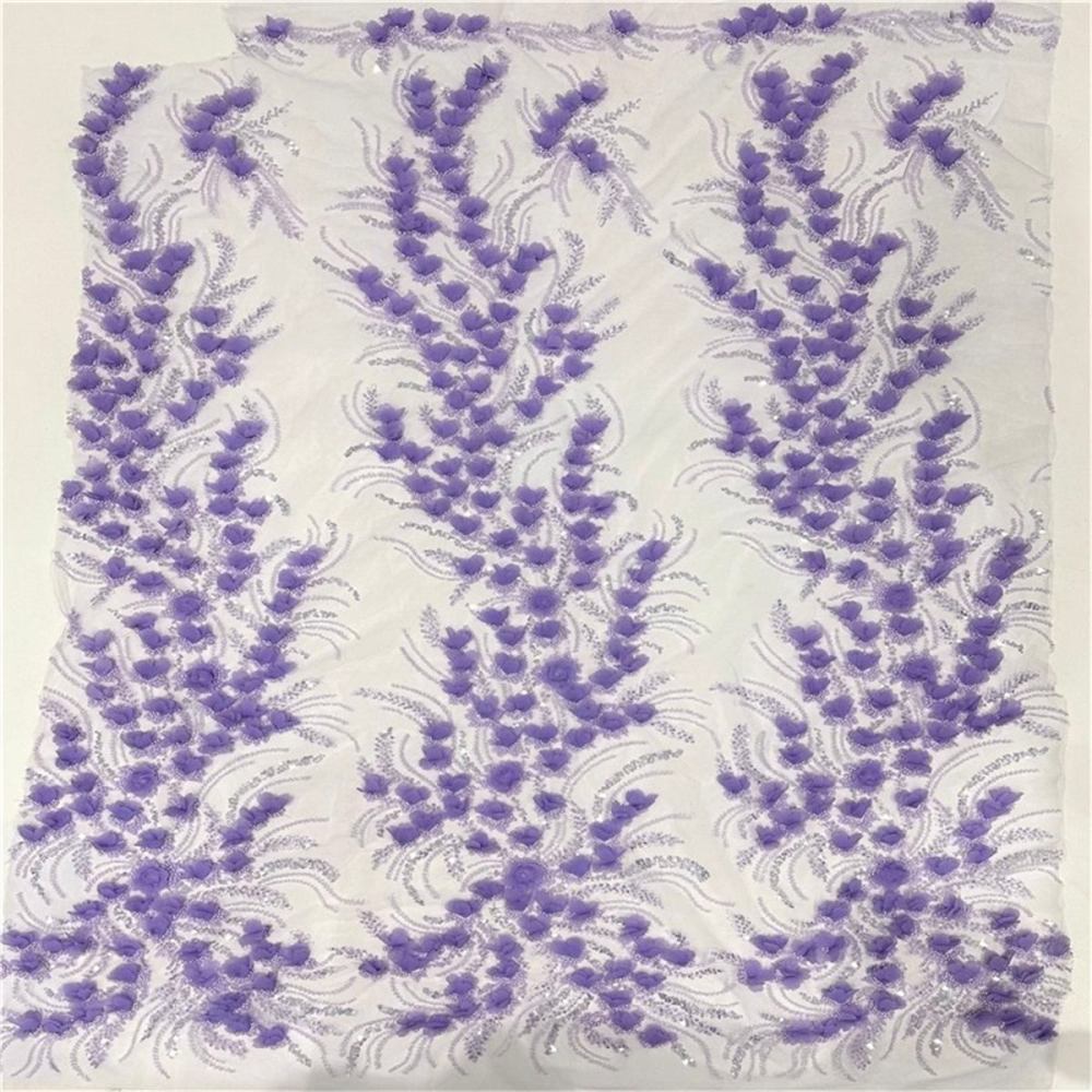 5 Yards 3D Floral Mesh Fabric, Embroidered Beaded Tulle Lace Fabric With Beads, 3D Flowers & Petals | Love in Lace | NO. CX003