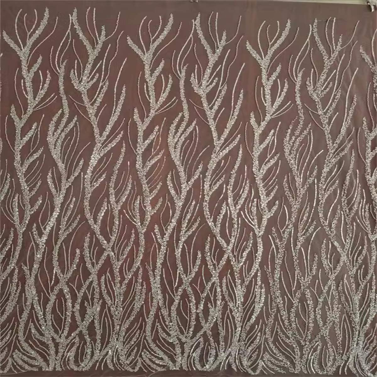 1 Yard Beaded Bridal Lace Material Fabric For Dresses