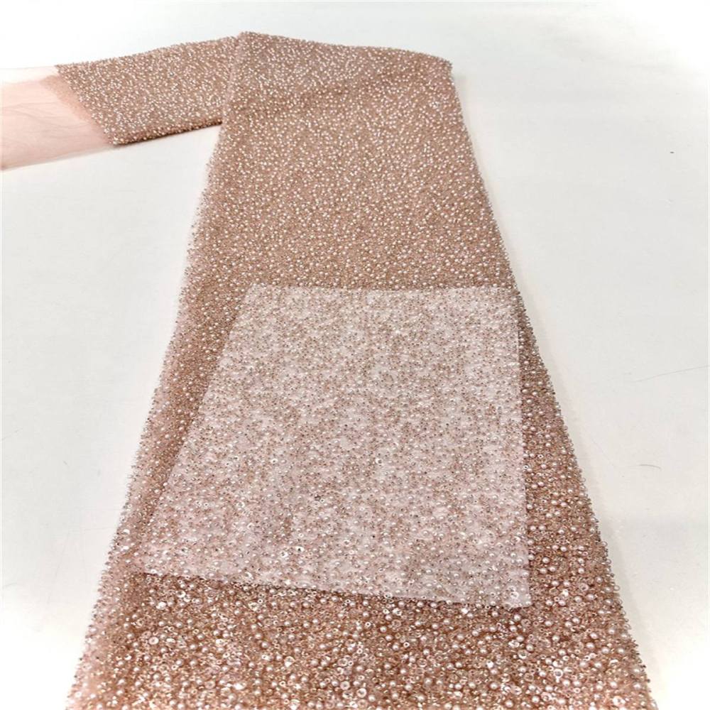 5 Yards Beaded Lace Fabric