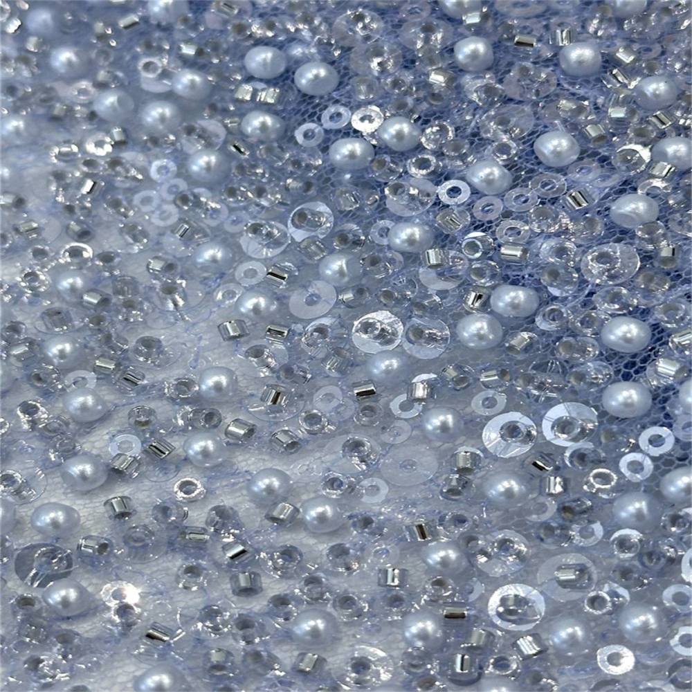 5 Yards Beaded Lace Fabric