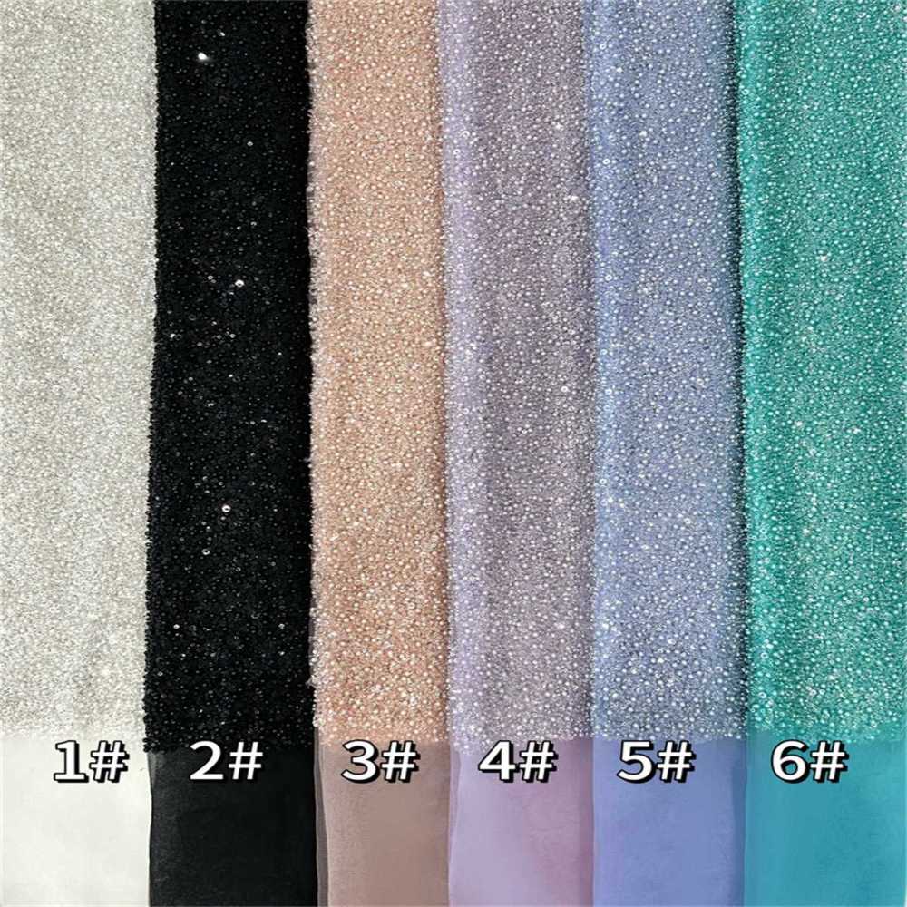 5 Yards Beaded Lace Fabric