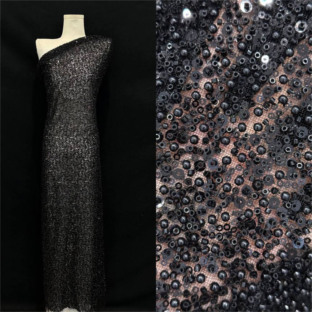 5 Yards Beaded Lace Fabric