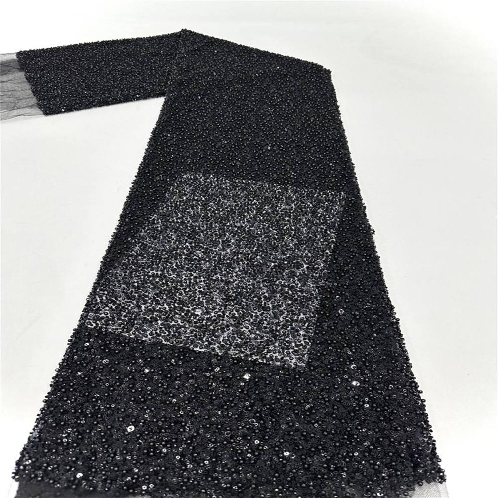 5 Yards Beaded Lace Fabric