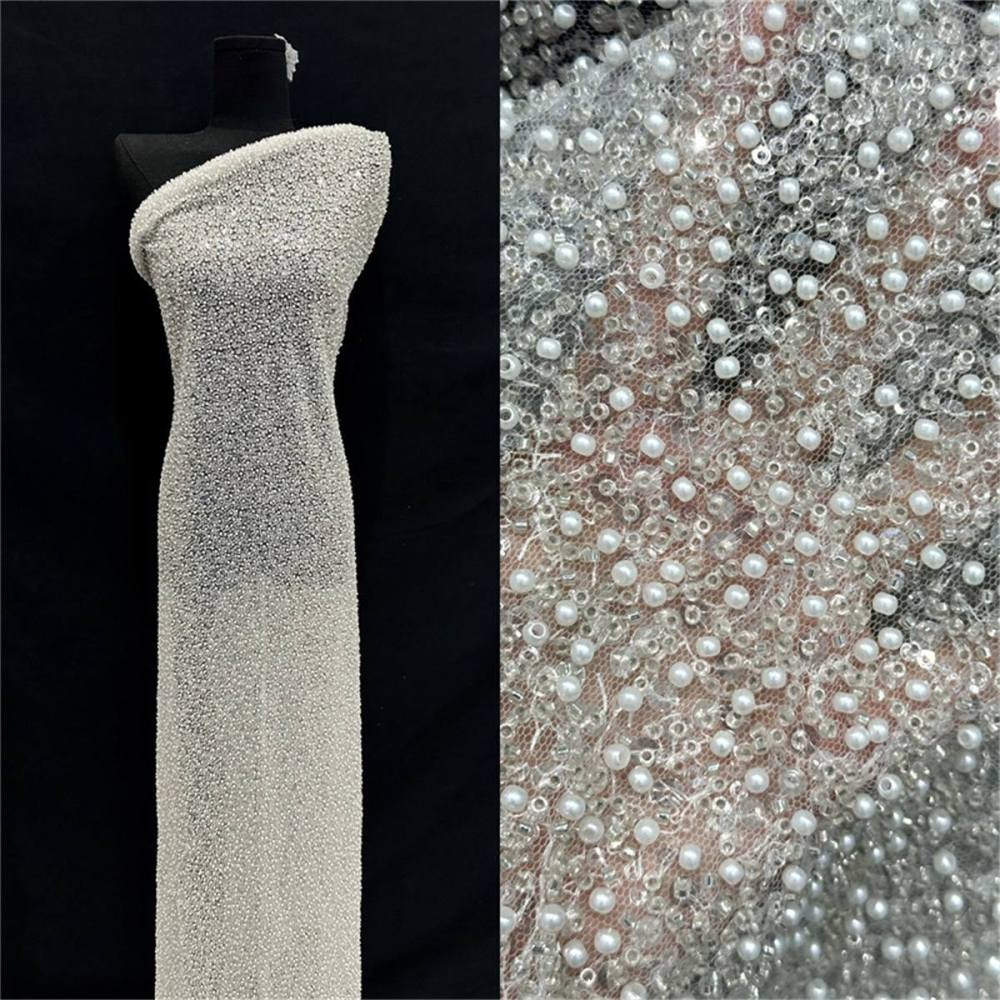 5 Yards Beaded Lace Fabric