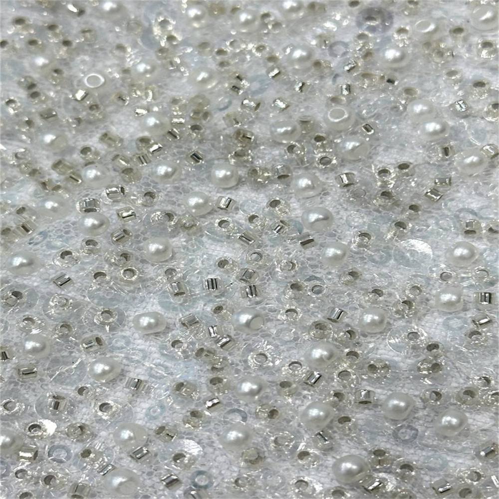 5 Yards Beaded Lace Fabric