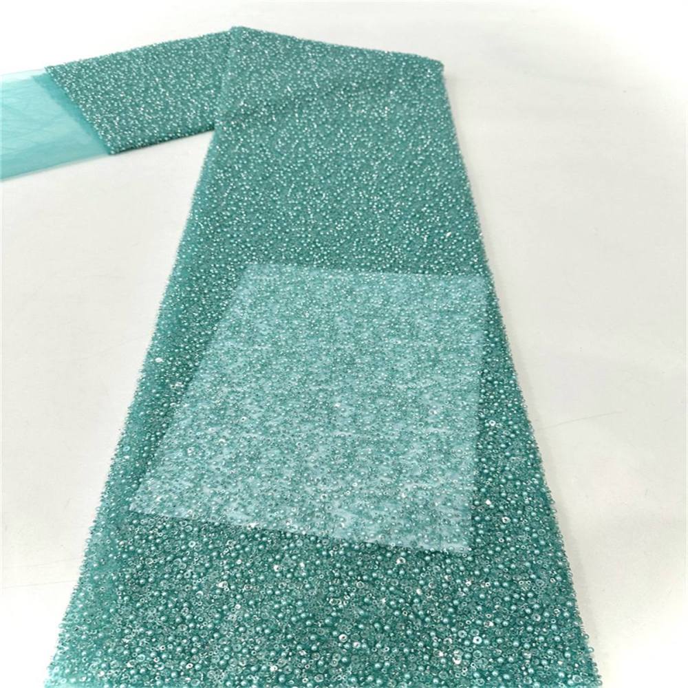 5 Yards Beaded Lace Fabric