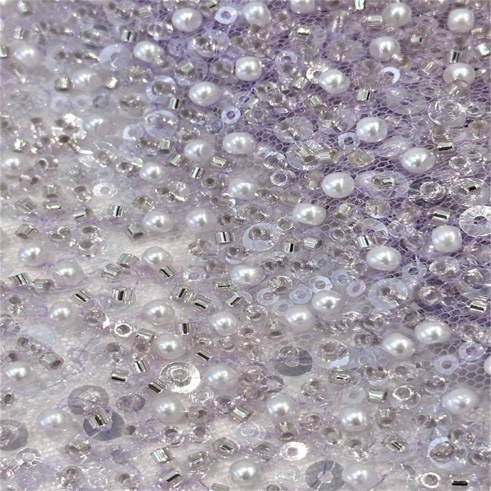 5 Yards Beaded Lace Fabric