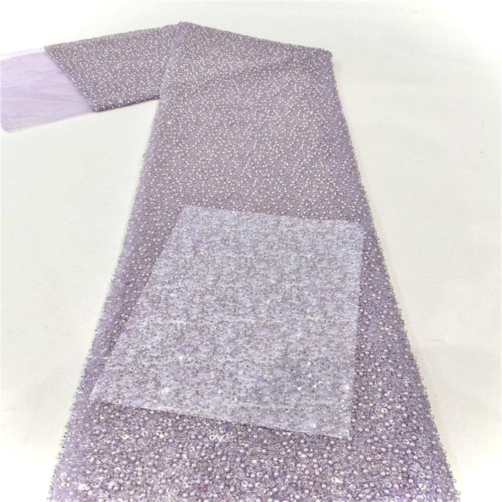 5 Yards Beaded Lace Fabric