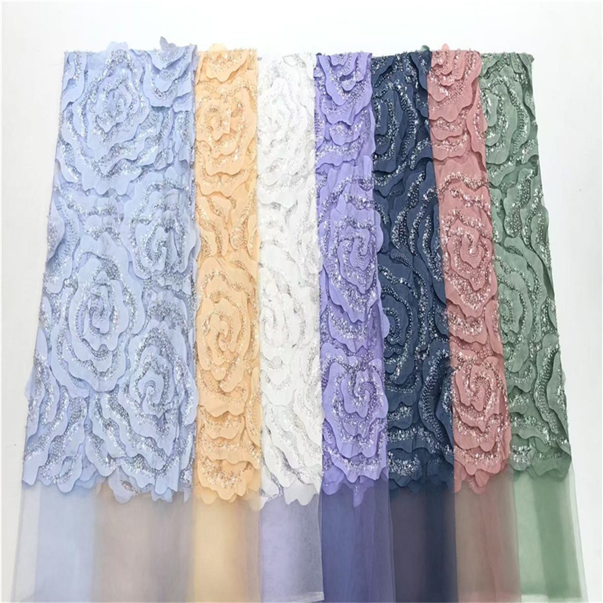 3D Floral Tulle Fabric JLT211
