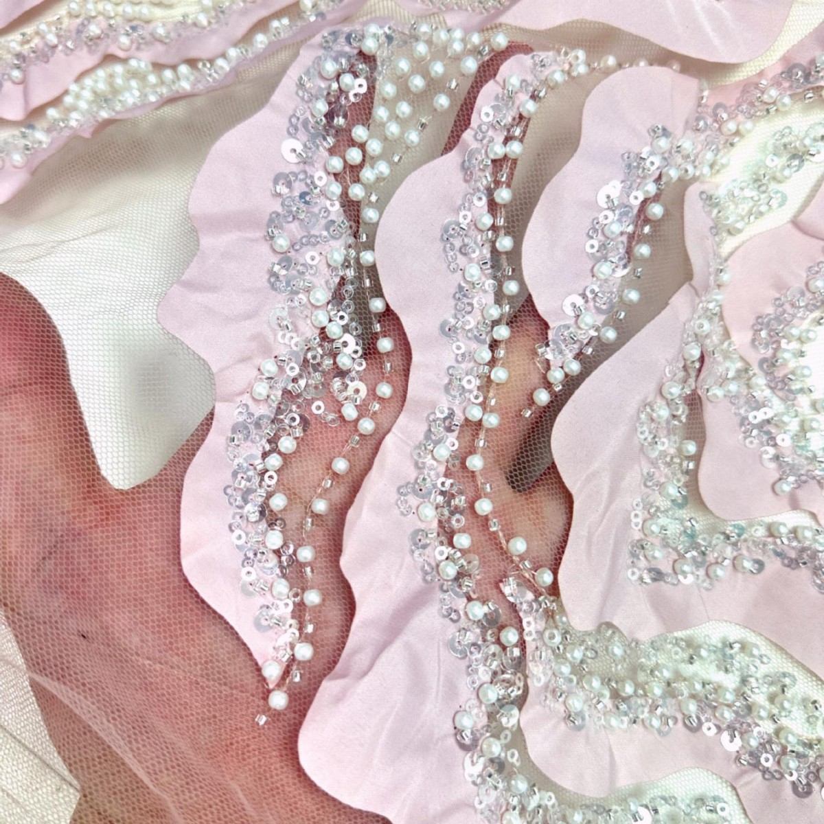 3D Floral Tulle Fabric NA020