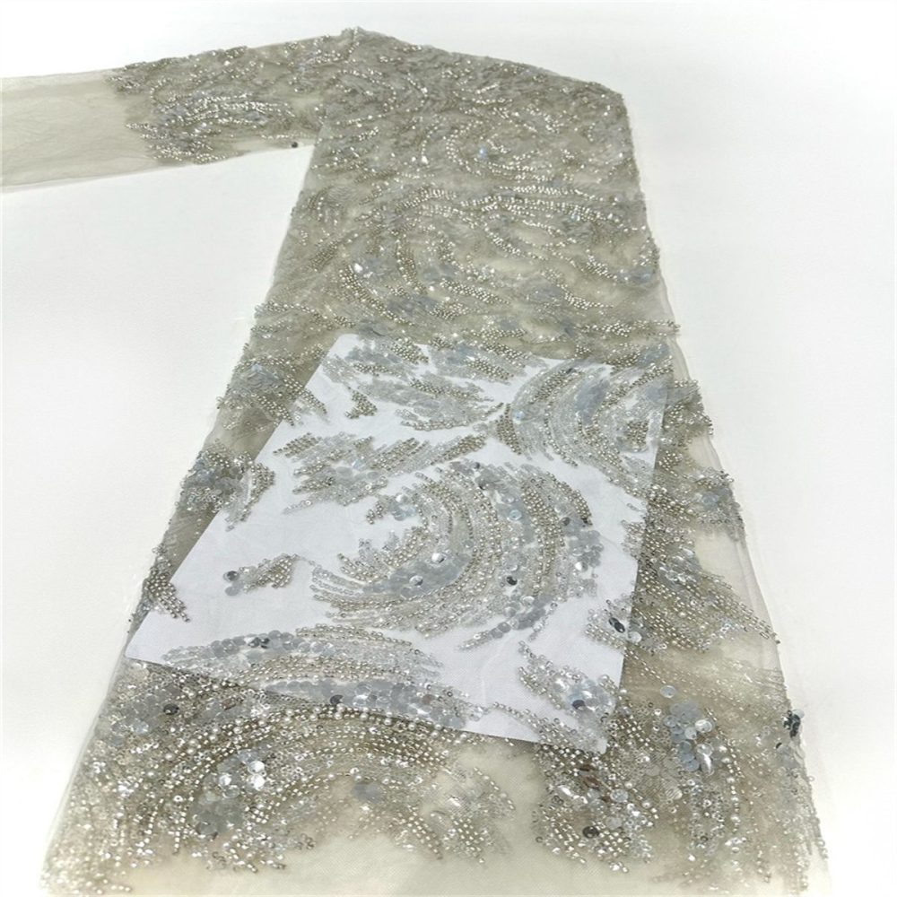 5 Yards Beaded Mesh Fabric, Beaded Tulle Lace Fabric for Dresses & Gowns | Love in Lace | NO. PFS049