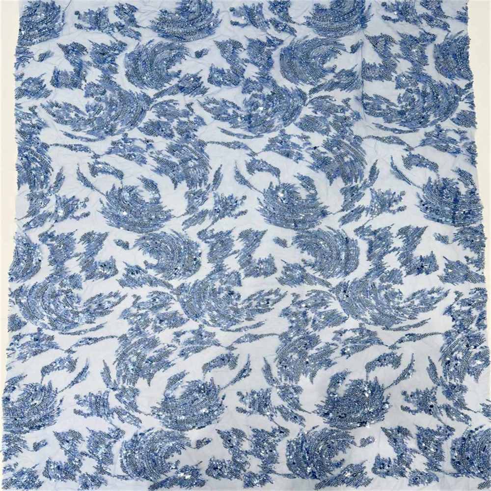 5 Yards Beaded Lace Material Fabric