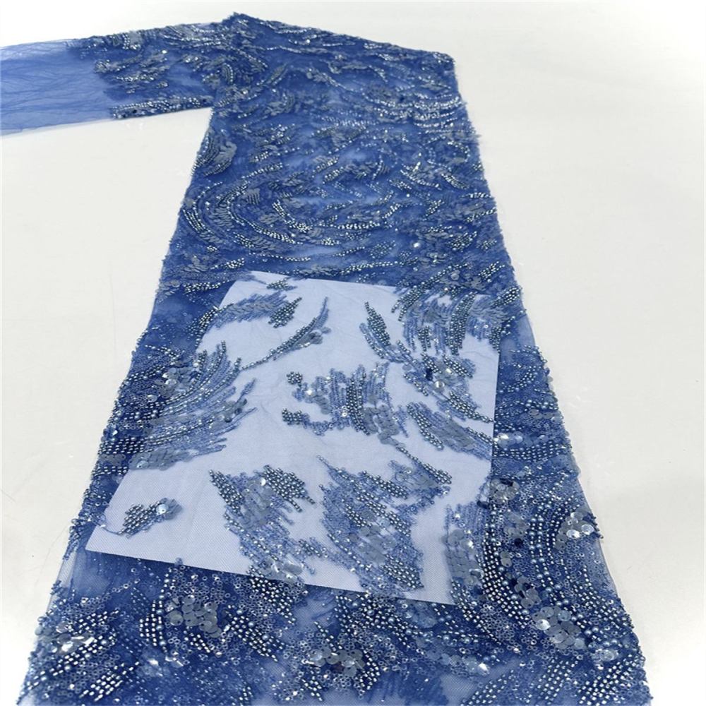 5 Yards Beaded Mesh Fabric, Beaded Tulle Fabric with Beads, Pearls & Sequins | Love in Lace | NO. PFS049