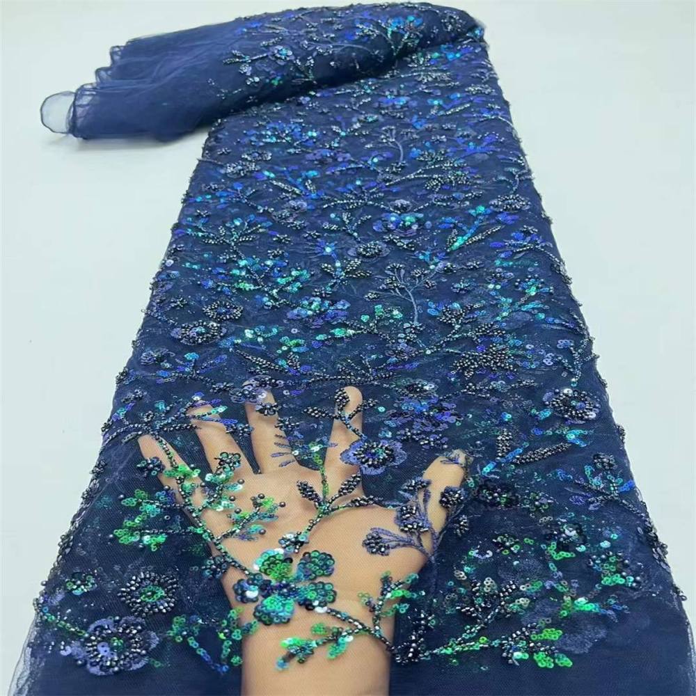 5 Yards Beaded Mesh Lace Fabric, Embroidered Beaded Tulle Lace Fabric with Beads & Pearls | Love in Lace | NO. ZT026