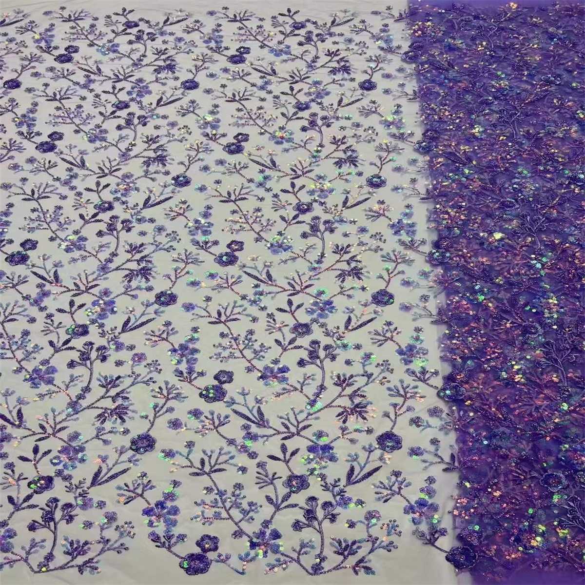 5 Yards Beaded Mesh Lace Fabric, Embroidered Beaded Tulle Lace Fabric with Beads & Pearls | Love in Lace | NO. ZT026
