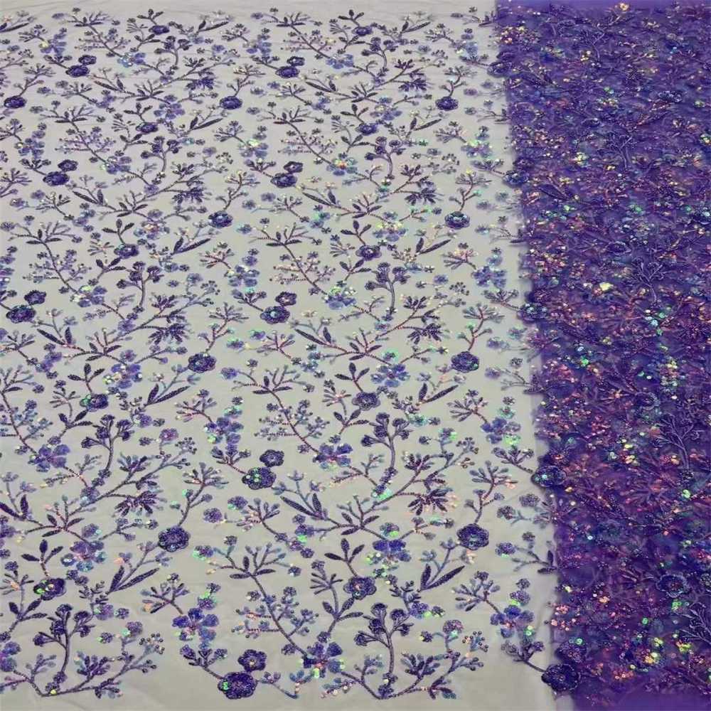 5 Yards Beaded Mesh Lace Fabric, Embroidered Beaded Tulle Lace Fabric with Beads & Pearls | Love in Lace | NO. ZT026