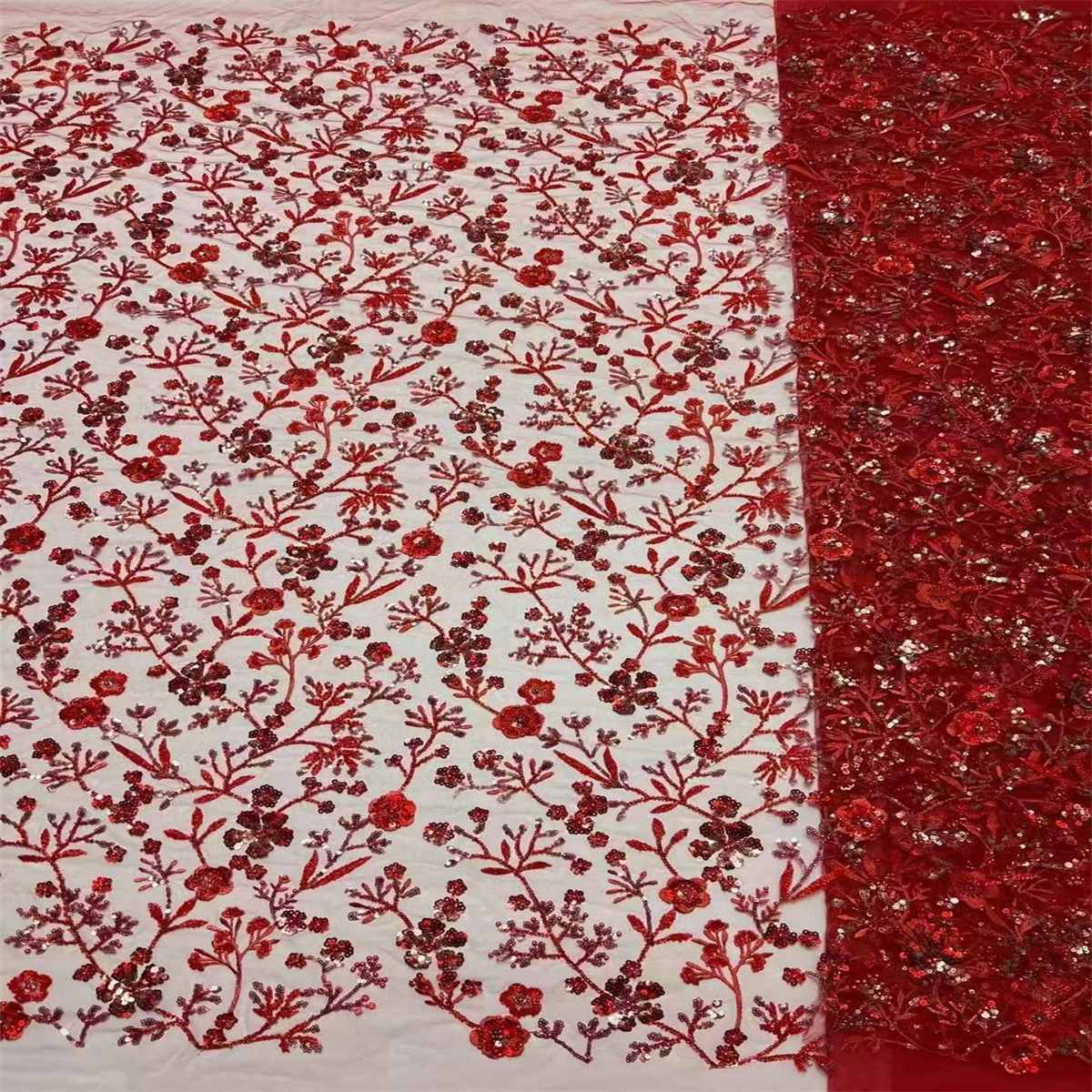5 Yards Beaded Mesh Lace Fabric, Embroidered Beaded Tulle Lace Fabric with Beads & Pearls | Love in Lace | NO. ZT026