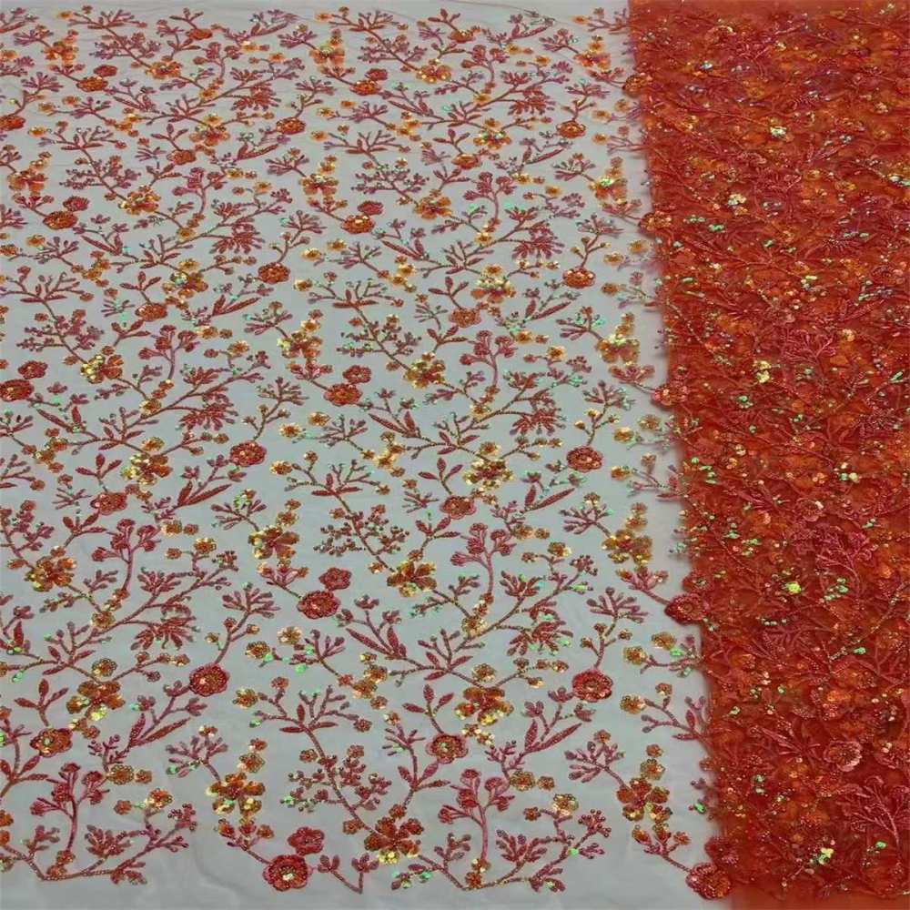 5 Yards Beaded Mesh Lace Fabric, Embroidered Beaded Tulle Lace Fabric with Beads & Pearls | Love in Lace | NO. ZT026