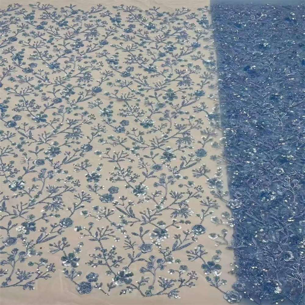 5 Yards Beaded Mesh Lace Fabric, Embroidered Beaded Tulle Lace Fabric with Beads & Pearls | Love in Lace | NO. ZT026