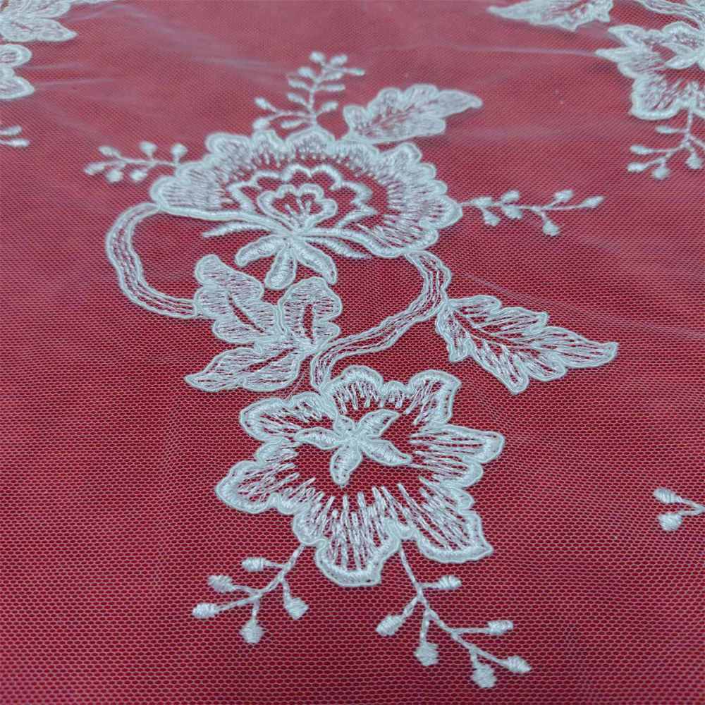 1 Yard Bridal Lace Fabric, Embroidered Corded Wedding Lace Fabric for Wedding Dresses | Love in Lace | NO. SX046