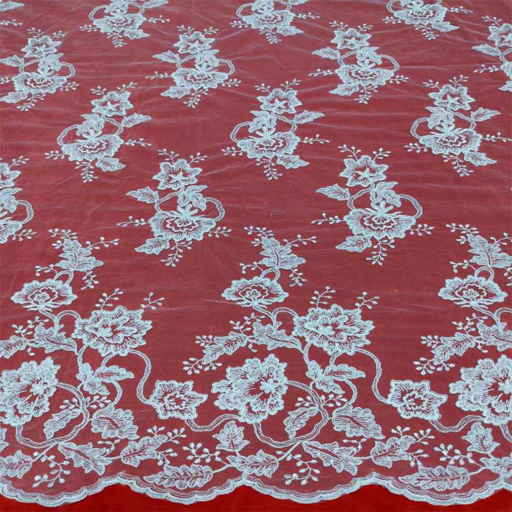 1 Yard Bridal Lace Fabric, Embroidered Corded Wedding Lace Fabric for Wedding Dresses | Love in Lace | NO. SX046