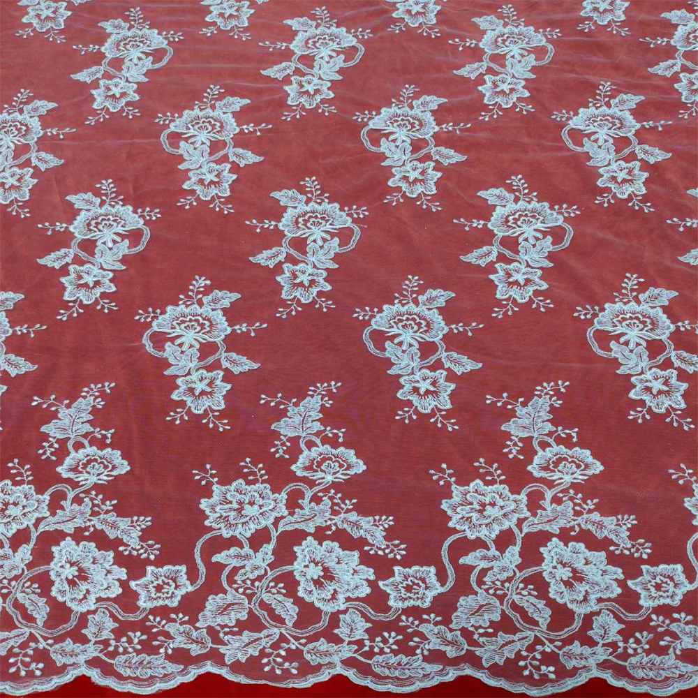 1 Yard Bridal Lace Fabric, Embroidered Corded Wedding Lace Fabric for Wedding Dresses | Love in Lace | NO. SX046