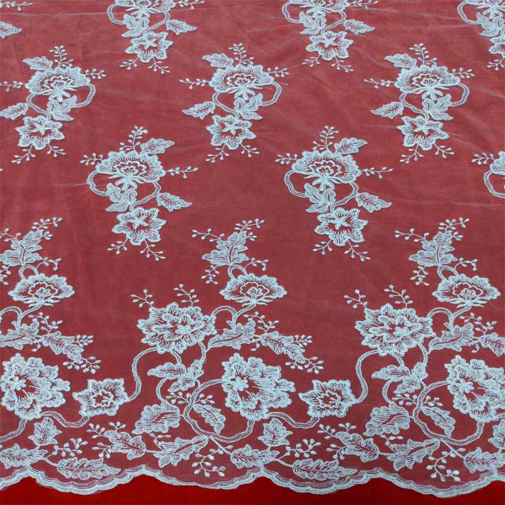 1 Yard Bridal Lace Fabric, Embroidered Corded Wedding Lace Fabric for Wedding Dresses | Love in Lace | NO. SX046