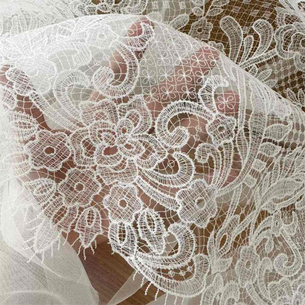 1 Yard White Guipure Bridal Lace Material Fabric