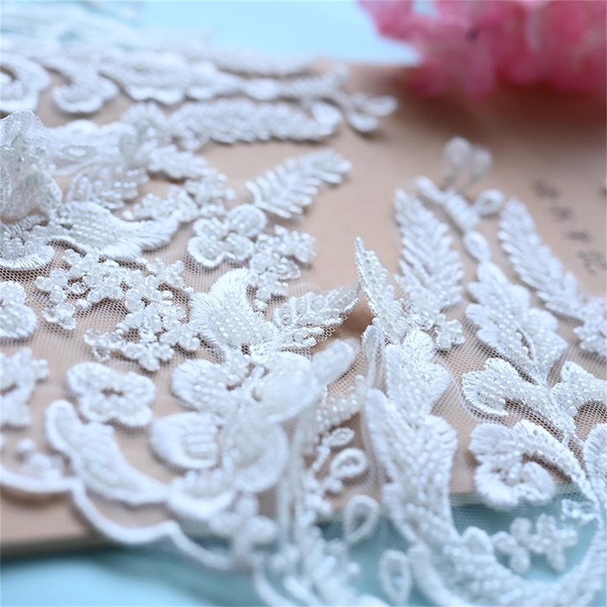 10 Yards Beaded Bridal Lace Trim, Embroidered Wedding Lace Trim for Bridal Gowns & Veils | Love in Lace | NO. JB032