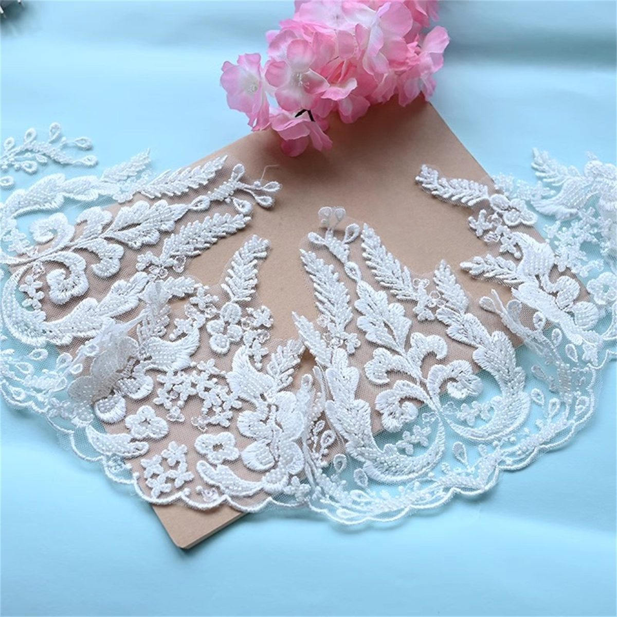 10 Yards Beaded Bridal Lace Trim, Embroidered Wedding Lace Trim for Bridal Gowns & Veils | Love in Lace | NO. JB032
