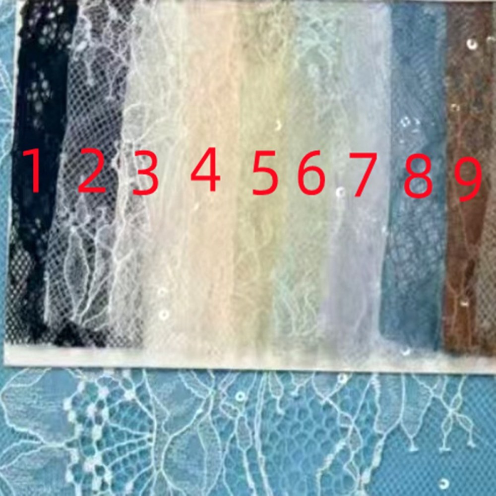1 Yard Chantilly Lace Fabric, Sequined French Lace Fabric for Dresses & Gowns | Love in Lace | NO. JS030