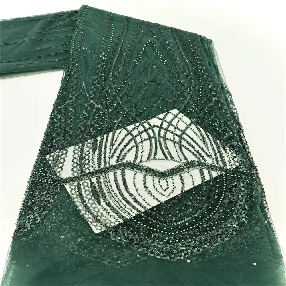 beaded fabric for dresses Elegant with Pearls and Sequins Perfect Formal and Gowns (Gold,5yards) our lace fabric is of the highest quality with attention to detail and intricate loops and patterns Silver Beaded Lace Fabric for
