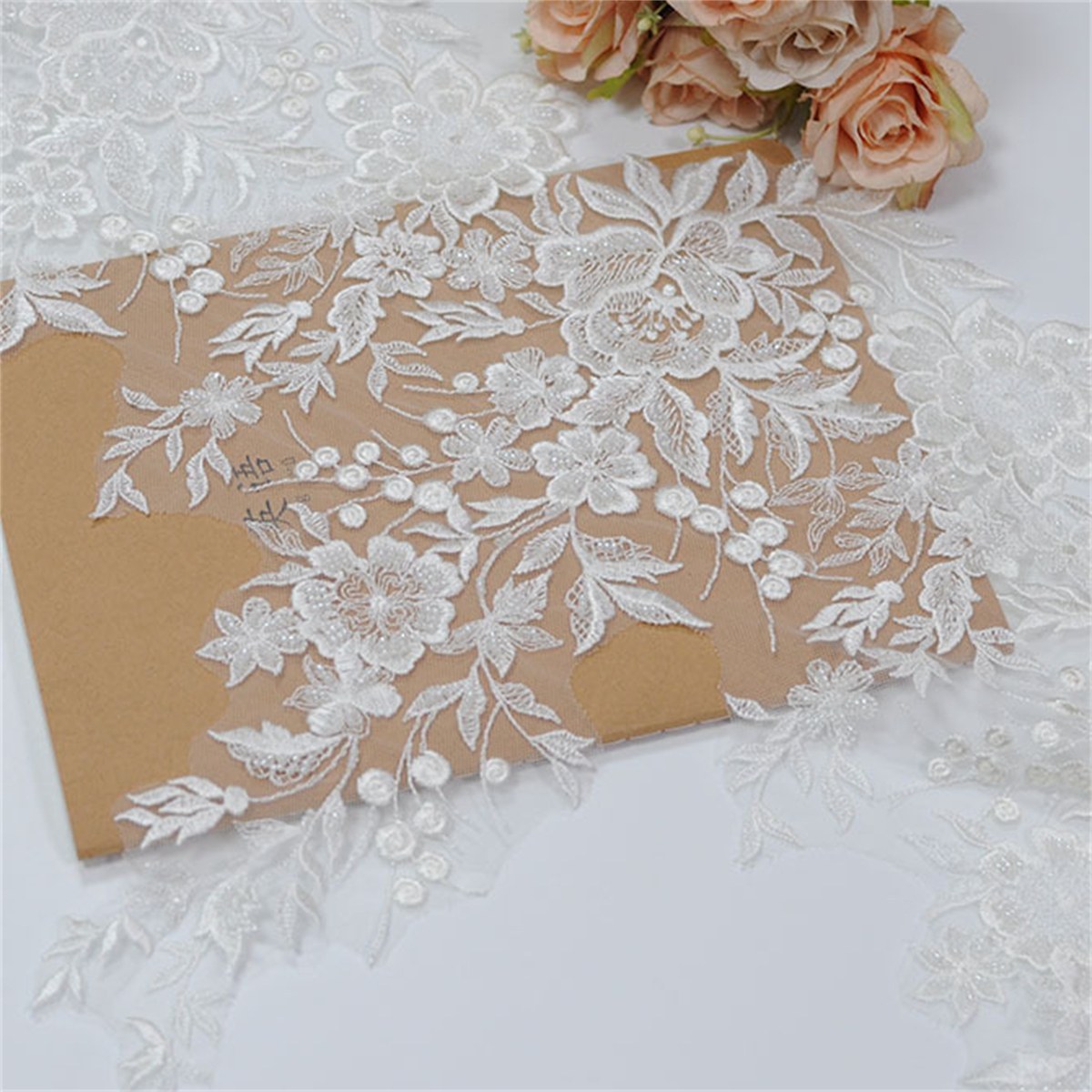 10 Yards Sequined Beaded Embroidered Bridal Lace Trim Material